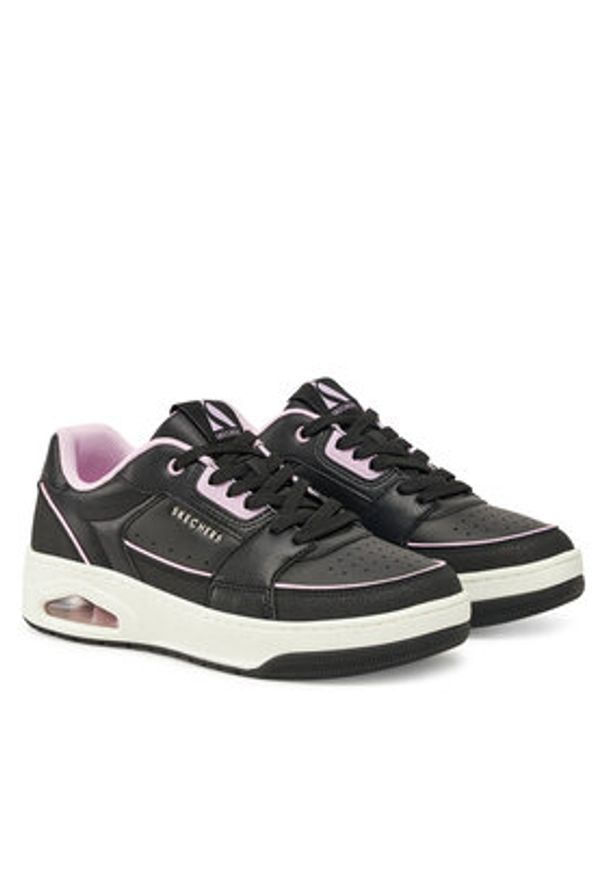 skechers - Skechers Sneakersy 177710/BKLP Czarny. Kolor: czarny. Materiał: skóra