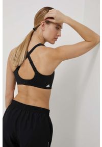 adidas Performance biustonosz sportowy HD7680 kolor czarny. Kolor: czarny. Materiał: poliester, skóra, materiał. Rodzaj stanika: wyciągane miseczki. Sport: fitness, bieganie #4