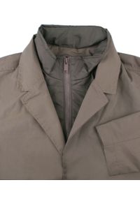 Krótki, Męski Płaszcz Przejściowy z Wysokim Kołnierzem - Brave Soul - Taupe. Kolor: wielokolorowy, beżowy, brązowy. Materiał: poliester. Długość: krótkie. Sezon: wiosna, jesień #4