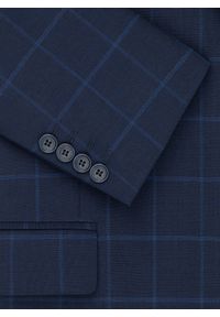 Pako Lorente - PAKO LORENTE – Granatowa marynarka garniturowa w niebieską kratkę. Okazja: na wesele, na komunię, na ślub cywilny. Kolor: niebieski. Materiał: poliester, lycra, wełna. Wzór: kratka #5