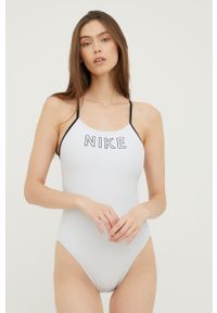 Nike jednoczęściowy strój kąpielowy Cutout kolor biały miękka miseczka. Kolor: biały. Materiał: poliester, skóra #2