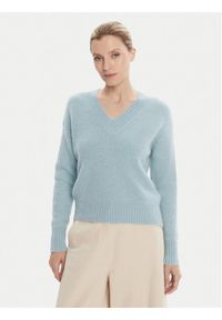 Weekend Max Mara Sweter Visista 2525366122 Błękitny Regular Fit. Kolor: niebieski. Materiał: wełna
