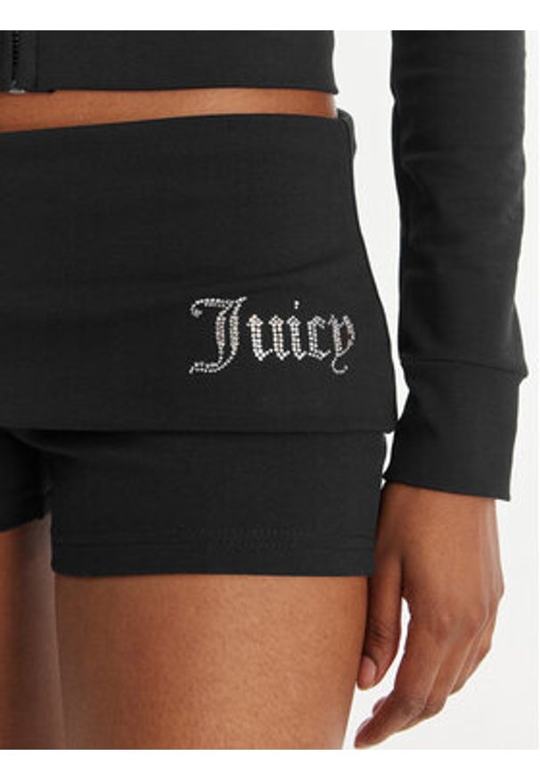 Juicy Couture Szorty sportowe Roll Down JCWHS126307 Czarny Slim Fit. Kolor: czarny. Materiał: bawełna