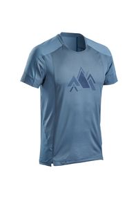 quechua - Koszulka turystyczna męska Quechua MH500. Kolor: niebieski. Materiał: materiał, poliamid, poliester, elastan