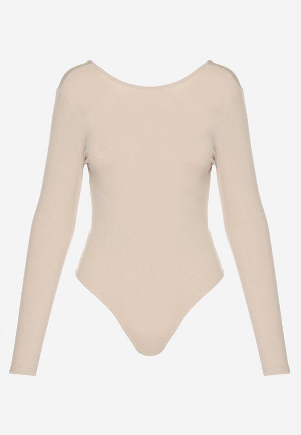 Renee - Jasnobeżowe Basicowe Body Sadovelle. Okazja: na co dzień, do pracy, na spotkanie biznesowe. Kolor: beżowy. Materiał: jeans. Długość rękawa: długi rękaw. Długość: długie. Styl: sportowy, casual, biznesowy, elegancki