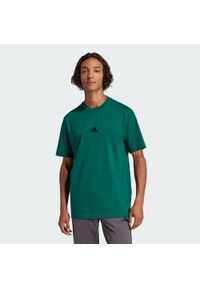 Adidas - Koszulka Essentials Small Logo Single Jersey. Kolor: zielony, czarny, wielokolorowy. Materiał: jersey. Sport: fitness