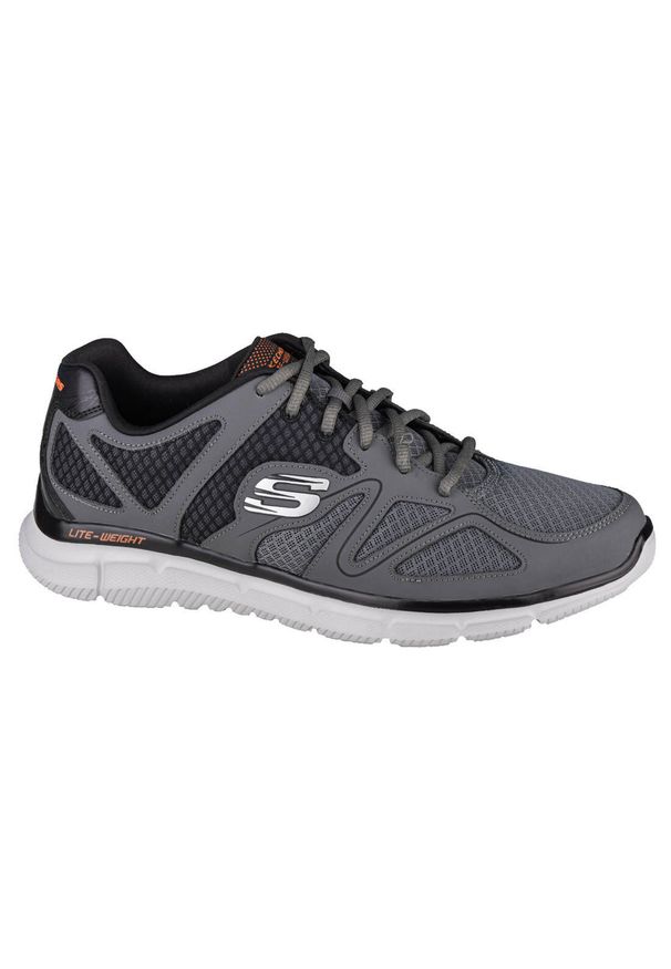 skechers - Buty sportowe Sneakersy męskie, Skechers Satisfaction-Flash Point. Kolor: szary. Sport: turystyka piesza