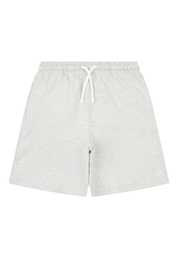 Spodenki dziecięce New Balance LAKB0008AHH – szare. Kolor: szary. Materiał: bawełna. Styl: sportowy
