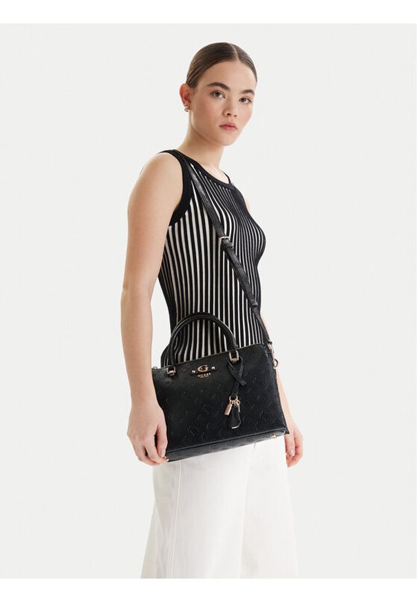 Guess Torebka Dita HWPD76 02060 Czarny. Kolor: czarny. Materiał: skórzane