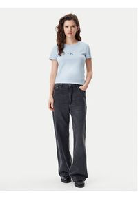 Calvin Klein Jeans T-Shirt Gradient Monologo J20J225252 Błękitny Slim Fit. Kolor: niebieski. Materiał: bawełna. Wzór: gradientowy #3