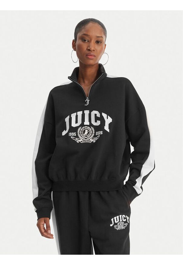 Juicy Couture Bluza College JCSAS126401 Czarny Relaxed Fit. Kolor: czarny. Materiał: bawełna