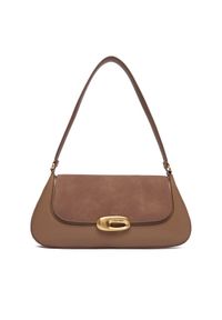 Calvin Klein Torebka Hardware Brushed Shoulder Bag LV04F3337G Beżowy. Kolor: beżowy. Materiał: skórzane #1