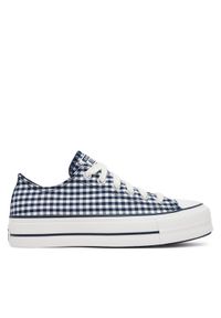 Converse Trampki Chuck Taylor All Star Lift Platform Gingham A13664C Granatowy. Kolor: niebieski. Materiał: materiał. Obcas: na platformie