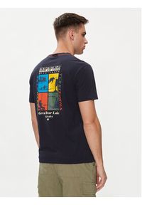 Napapijri T-Shirt S-Gras NP0A4HQN Granatowy Regular Fit. Kolor: niebieski. Materiał: bawełna