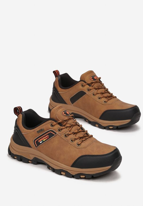 Born2be - Brązowe Sznurowane Buty Sportowe Trekkingowe na Grubej Podeszwie z Protektorem Fotral. Wysokość cholewki: za kostkę. Nosek buta: okrągły. Kolor: brązowy. Szerokość cholewki: normalna