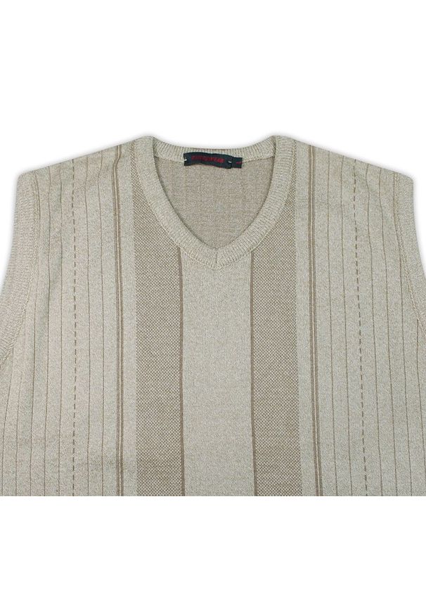 Sweter Kings bez rękawów, z dekoltem w serek, w paski, elegancki
