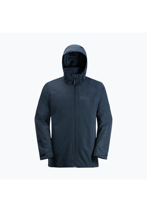 Kurtka 3w1 męska Jack Wolfskin Taubenberg. Kolor: niebieski. Sport: turystyka piesza