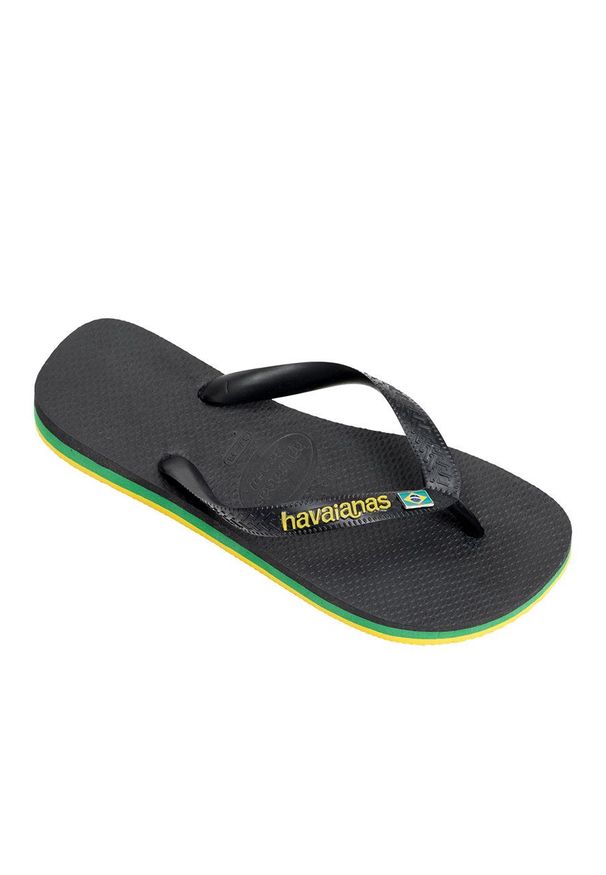 Havaianas - Japonki. Kolor: czarny. Materiał: materiał, guma. Wzór: gładki. Obcas: na obcasie. Wysokość obcasa: niski