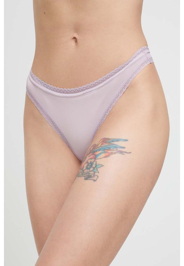 Calvin Klein Underwear stringi kolor fioletowy. Kolor: fioletowy