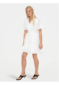 only - ONLY Sukienka codzienna Rarkel 15363615 Biały Regular Fit. Okazja: na co dzień. Kolor: biały. Materiał: bawełna. Typ sukienki: proste. Styl: casual #4