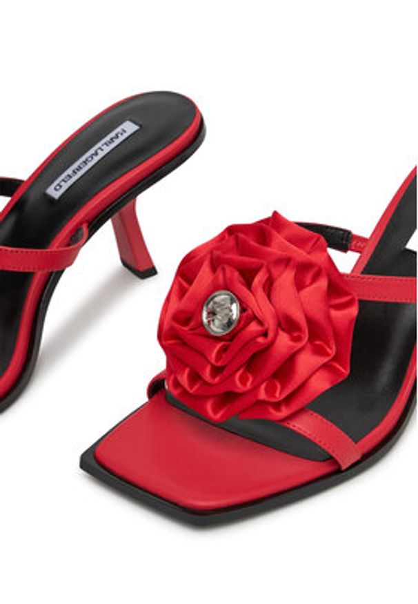 Karl Lagerfeld - KARL LAGERFELD Klapki Karmel KL33624 Czerwony. Kolor: czerwony. Materiał: skóra