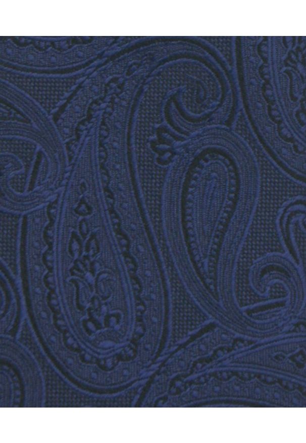 Krawat Męski - Angelo di Monti - Ciemnoniebieski, Faktura Paisley. Kolor: niebieski. Materiał: tkanina. Wzór: paisley. Styl: elegancki, wizytowy