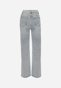 Born2be - Jasnoniebieskie Jeansy o Szerokim Kroju z Wysokim Stanem Audelli. Okazja: na co dzień. Stan: podwyższony. Kolor: niebieski. Styl: casual, elegancki #4