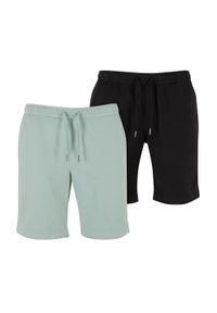 Urban Classics - Shorty Męskie Twill Rozciągliwe 2pak. Kolor: brązowy, zielony, wielokolorowy. Sport: turystyka piesza