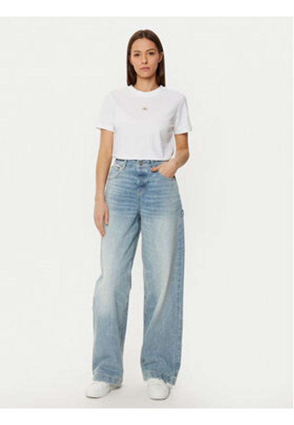 Calvin Klein Jeans T-Shirt J20J225084 Biały Regular Fit. Kolor: biały. Materiał: bawełna