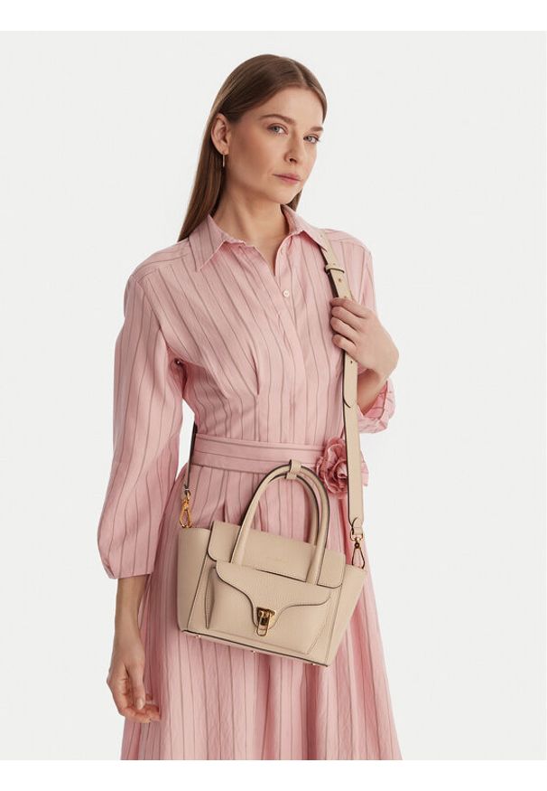 Coccinelle Torebka T8A Coccinelledouble Beat E1 T8A 18 03 01 Beżowy. Kolor: beżowy. Materiał: skórzane