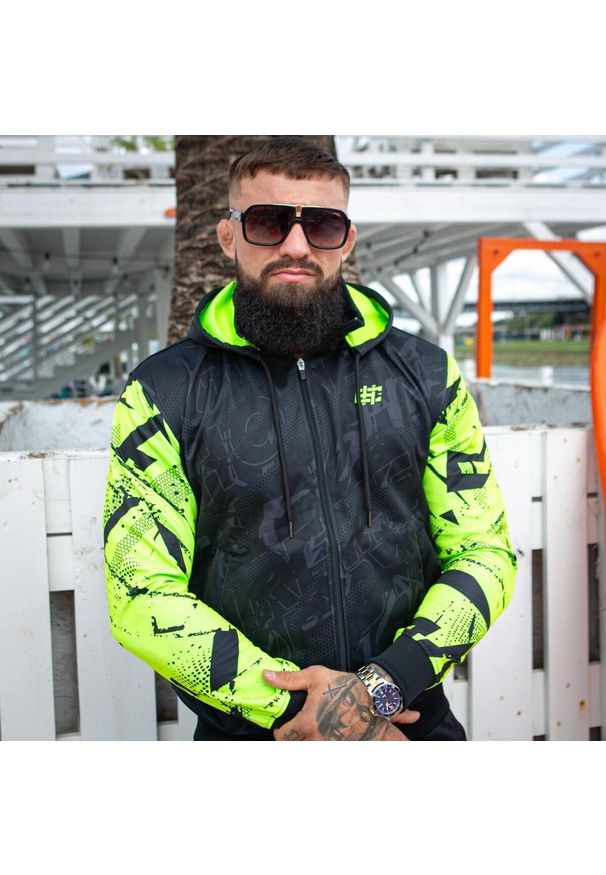 Bluza męska sportowa rozpinana z kapturem EXTREME HOBBY NEO. Typ kołnierza: kaptur. Kolor: wielokolorowy, czarny, zielony. Materiał: poliester