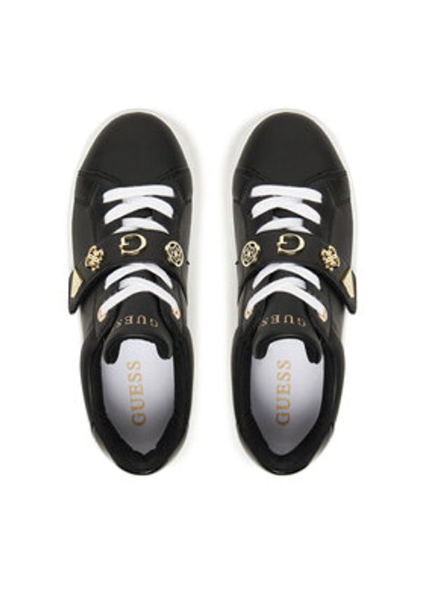 Guess Sneakersy FLTDRI ELE12 Czarny. Kolor: czarny. Materiał: skóra
