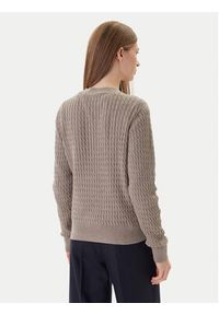 TOMMY HILFIGER - Tommy Hilfiger Sweter Fine WW0WW44993 Beżowy Regular Fit. Kolor: beżowy. Materiał: bawełna #4