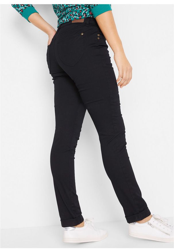 Dżinsy ze stretchem STRAIGHT bonprix czarny twill. Kolor: czarny