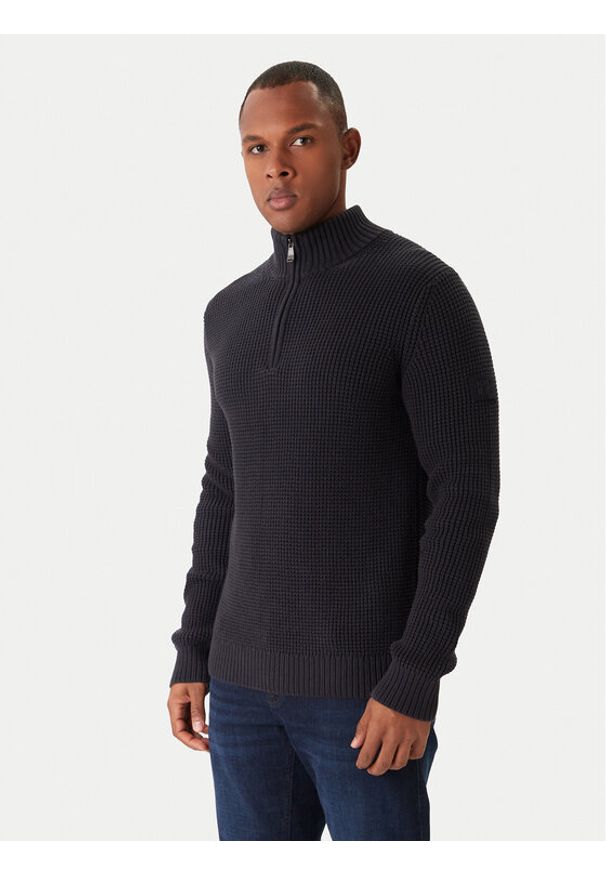 JOOP! Jeans Sweter Henrios 30047663 Granatowy Modern Fit. Kolor: niebieski. Materiał: bawełna
