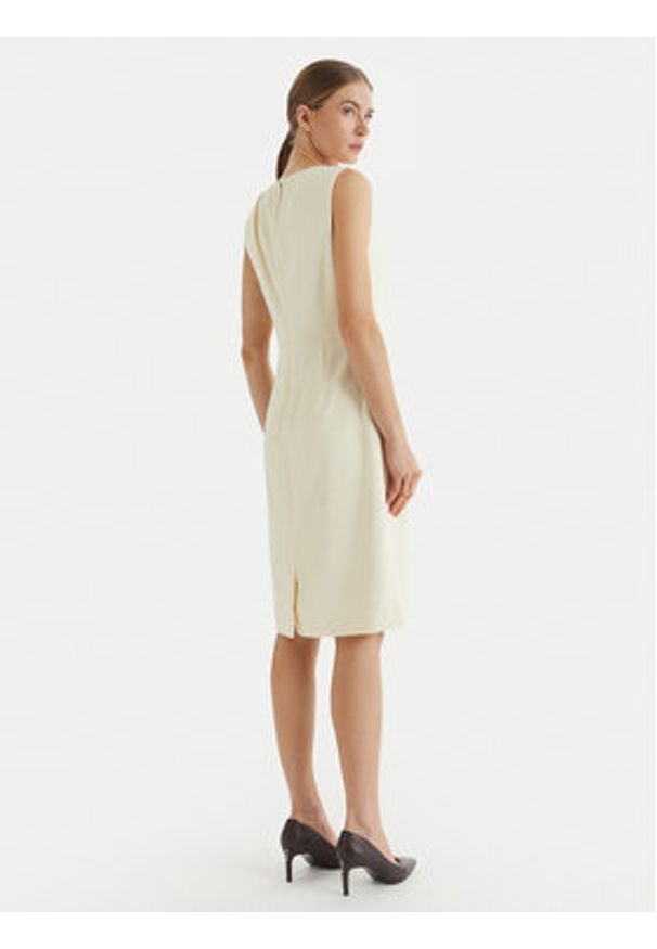 Calvin Klein Sukienka koktajlowa LV044F018G Beżowy Slim Fit. Kolor: beżowy. Materiał: syntetyk. Styl: wizytowy