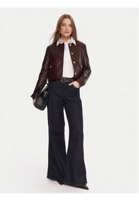 TOMMY HILFIGER - Tommy Hilfiger Kurtka skórzana WW0WW46861 Bordowy Regular Fit. Kolor: czerwony. Materiał: skóra #2