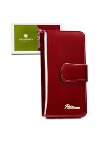 Portfel damski Peterson PTN BC-76116 czerwony. Kolor: czerwony. Materiał: skóra, lakier