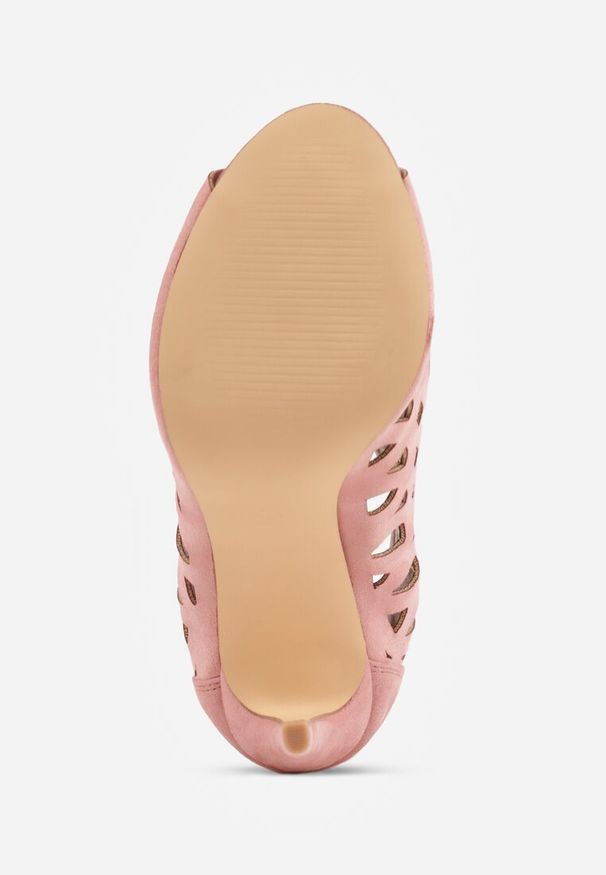 Renee - Różowe Ażurowe Sandały Botki Vices na Szpilce Natessae. Okazja: na co dzień. Kolor: różowy. Wzór: ażurowy. Obcas: na szpilce. Styl: elegancki, casual