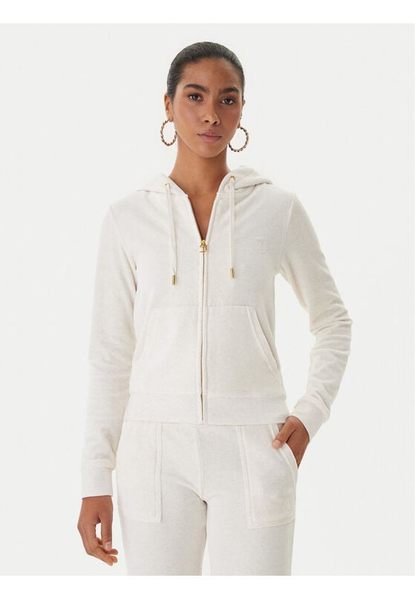 Juicy Couture Bluza Robertson JCAP176G Beżowy Slim Fit. Kolor: beżowy. Materiał: bawełna
