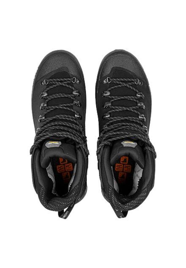 Buty trekkingowe męskie Salewa Ortles Ascent Mid Gtx. Wysokość cholewki: za kostkę. Kolor: czarny. Materiał: zamsz, materiał, syntetyk. Szerokość cholewki: normalna