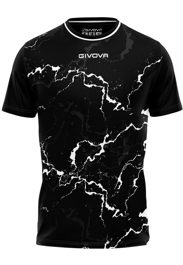 Givova Sport T-shirt Grafit Czarny i Biały - Lekki i Oddychający. Kolor: czarny, biały, wielokolorowy. Materiał: poliester. Wzór: haft, nadruk. Sport: fitness, piłka nożna