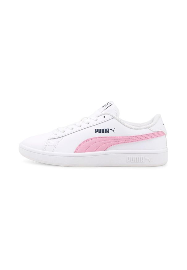 Buty do chodzenia dla dzieci Puma Smash V2 L JR. Zapięcie: sznurówki. Kolor: różowy, biały, wielokolorowy. Materiał: tkanina, syntetyk, materiał. Szerokość cholewki: normalna. Sport: turystyka piesza