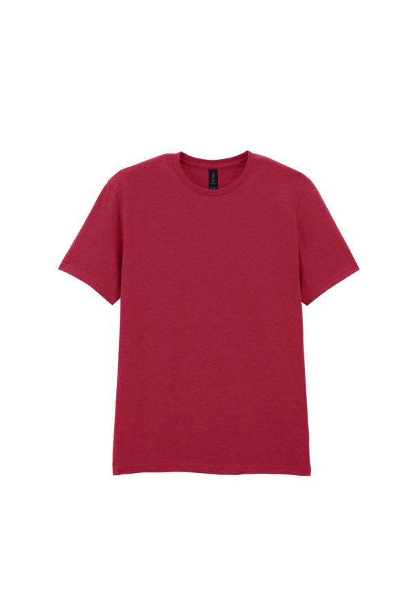 GILDAN - Bawełniana Koszulka Unisex Dla Dorosłych W Miękkim Stylu. Kolor: czerwony. Materiał: bawełna. Sport: turystyka piesza