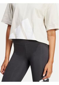 Adidas - adidas T-Shirt Essentials Big Logo Boyfriend JG8729 Beżowy Loose Fit. Kolor: beżowy. Materiał: bawełna #3