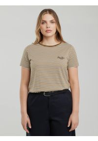 Big-Star - Koszulka damska w paski khaki Zenaida 303. Okazja: na co dzień. Kolor: zielony. Materiał: dzianina, skóra, jeans. Wzór: paski. Styl: klasyczny, casual #3