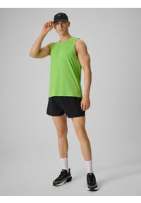 4f - 4F Koszulka do biegania regular szybkoschnąca męska - zielona L. Kolor: zielony. Materiał: materiał, włókno. Długość: długie. Sport: bieganie, fitness #2