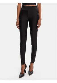Versace Jeans Couture Legginsy 79HAC114 N0008 Czarny Slim Fit. Kolor: czarny. Materiał: syntetyk