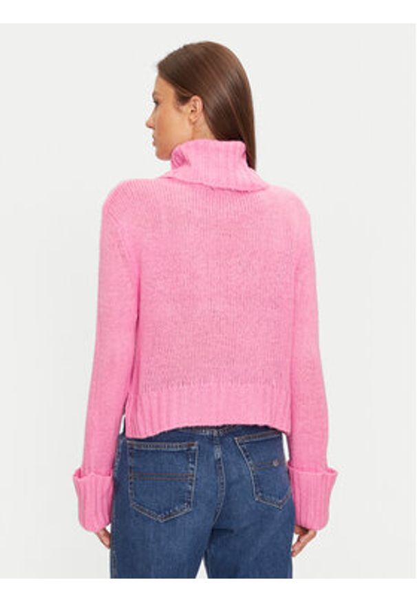 Brave Soul Golf LK-248CAPITSOPK Różowy Loose Fit. Typ kołnierza: golf. Kolor: różowy. Materiał: syntetyk