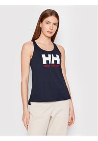 Helly Hansen Top Logo Singlet 33838 Granatowy Regular Fit. Kolor: niebieski. Materiał: bawełna